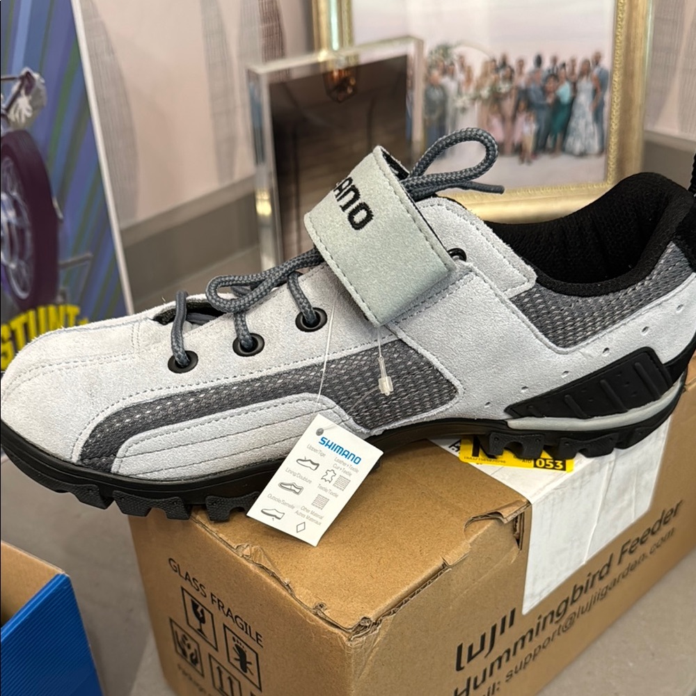Shimano Gray and Black Sneakers with Velcro Strap